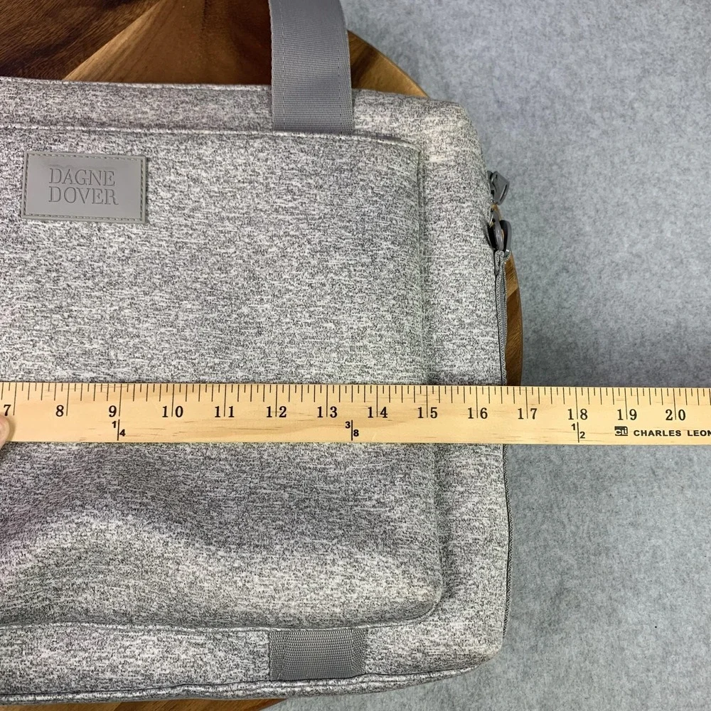 Dagne Dover Laptop Tote‎ Bag Womens Gray Neoprene Work Shoulder Crossbody Pocket